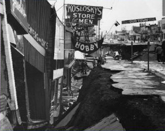 Downtown Anchorage after the Great Alaskan Earthquake Good Friday March 13th 1964